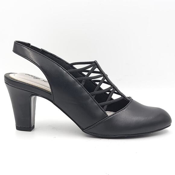 Easy Street Women Slingback Criss Cross Strap Sandals Berry Size US 8N Black - Picture 3 of 7